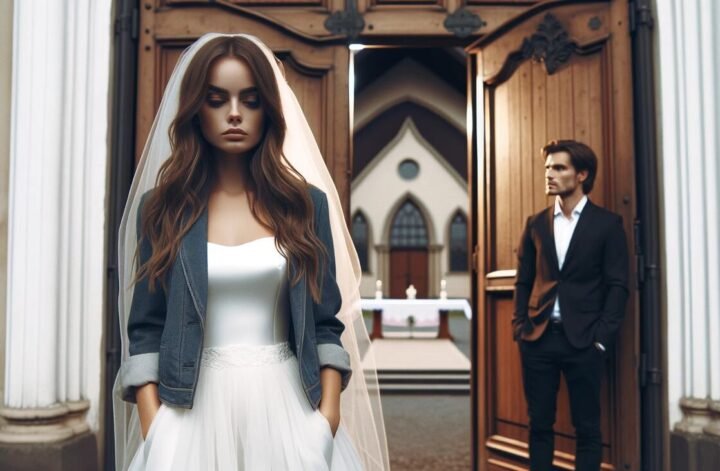 Dlaczego młody wiek nie jest idealny na ślub, młoda para stojąca przed drzwiami kościoła, zastanawiają się, czy wejść